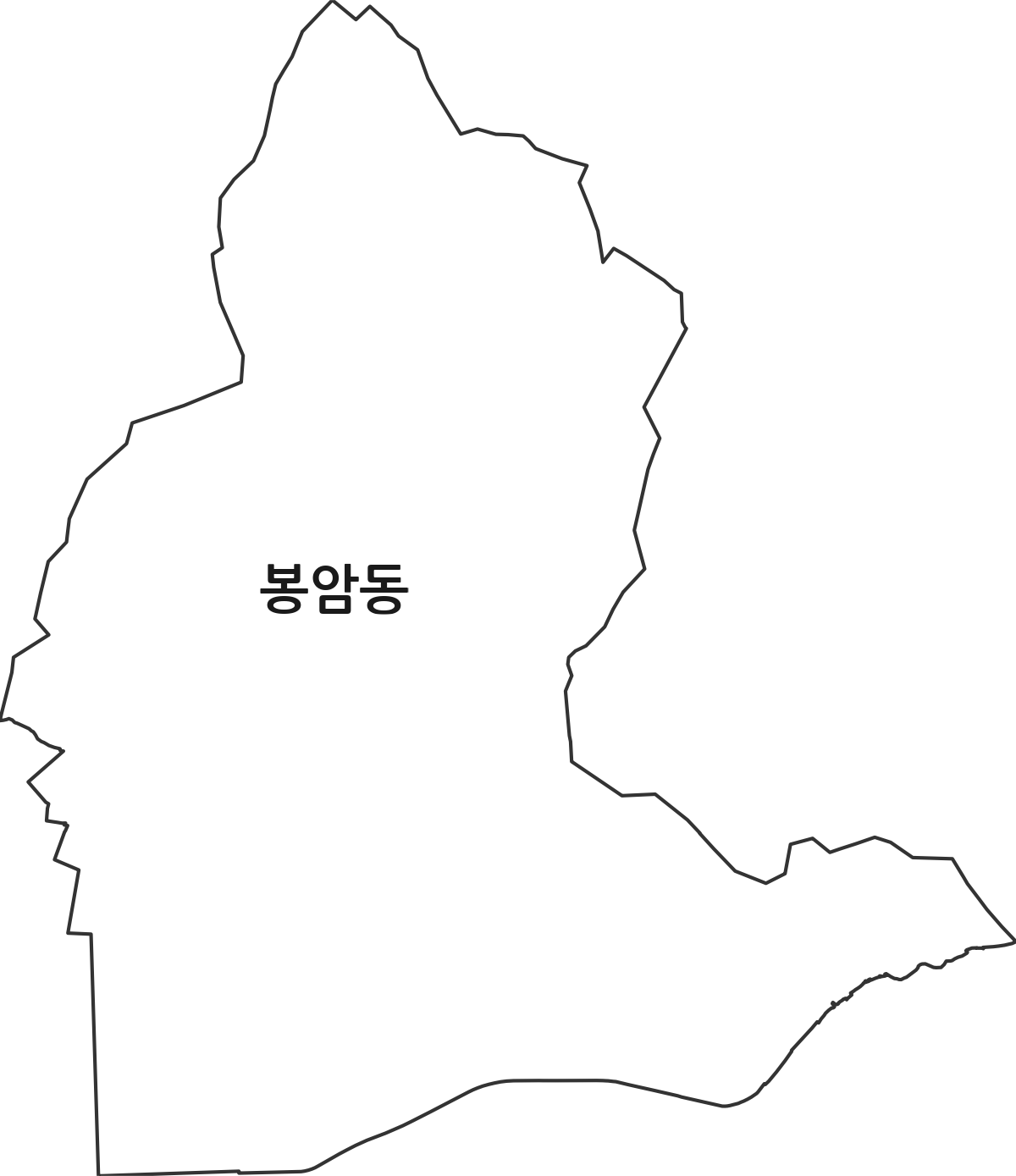 경상남도 창원시 마산회원구 봉암동 법정동 행정구역 경계 지도