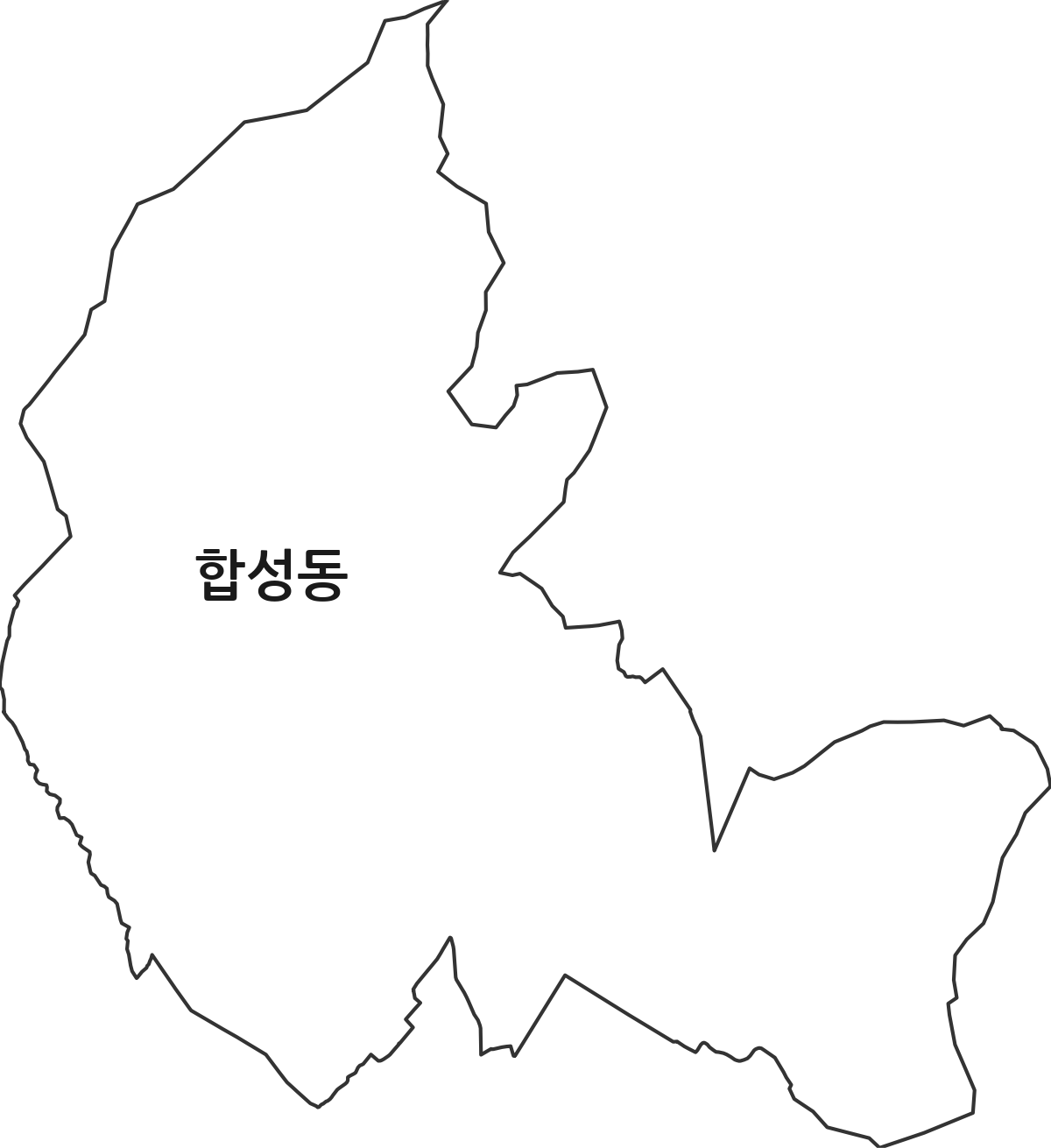 경상남도 창원시 마산회원구 합성동 법정동 행정구역 경계 지도