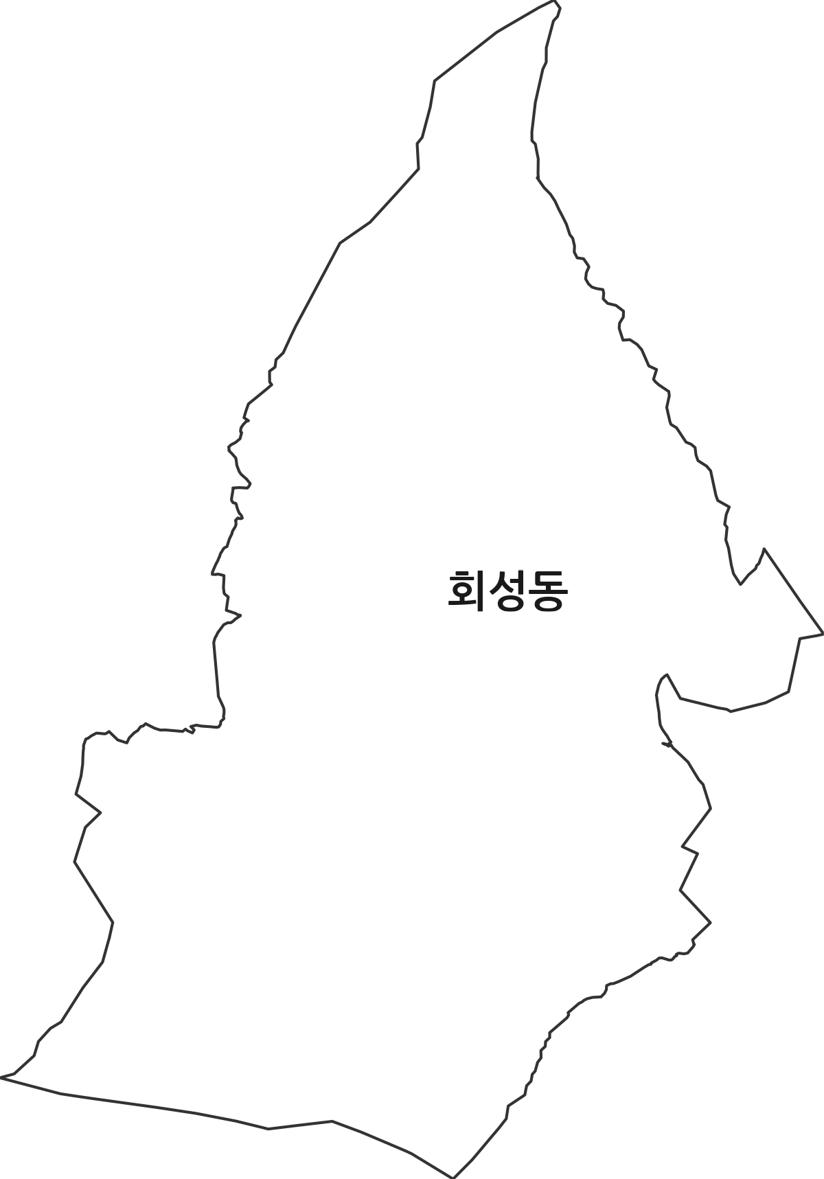 경상남도 창원시 마산회원구 회성동 법정동 행정구역 경계 지도