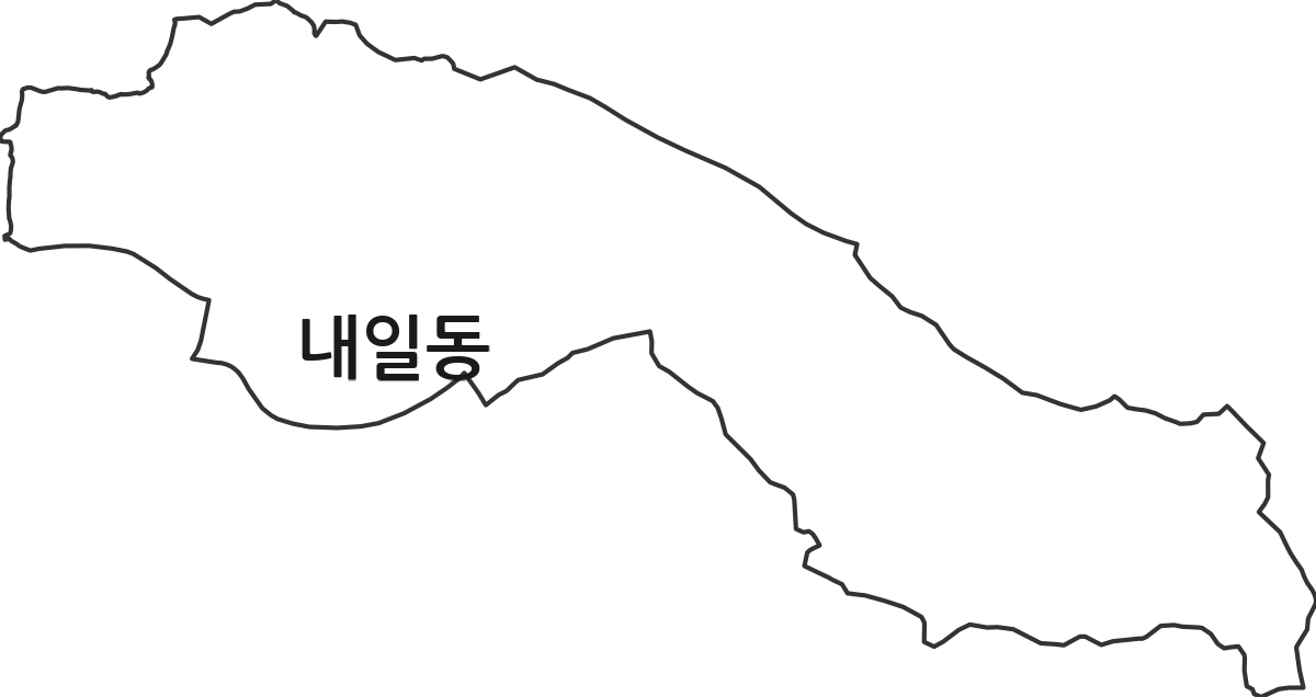 경상남도 밀양시 내일동 행정동 행정구역 경계 지도