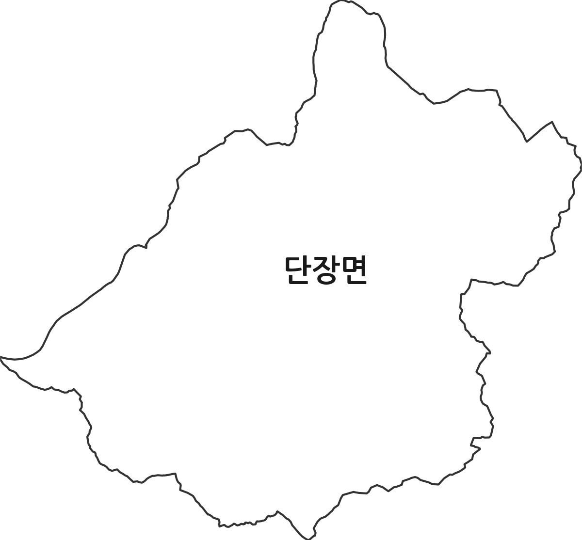 경상남도 밀양시 단장면 행정동 행정구역 경계 지도