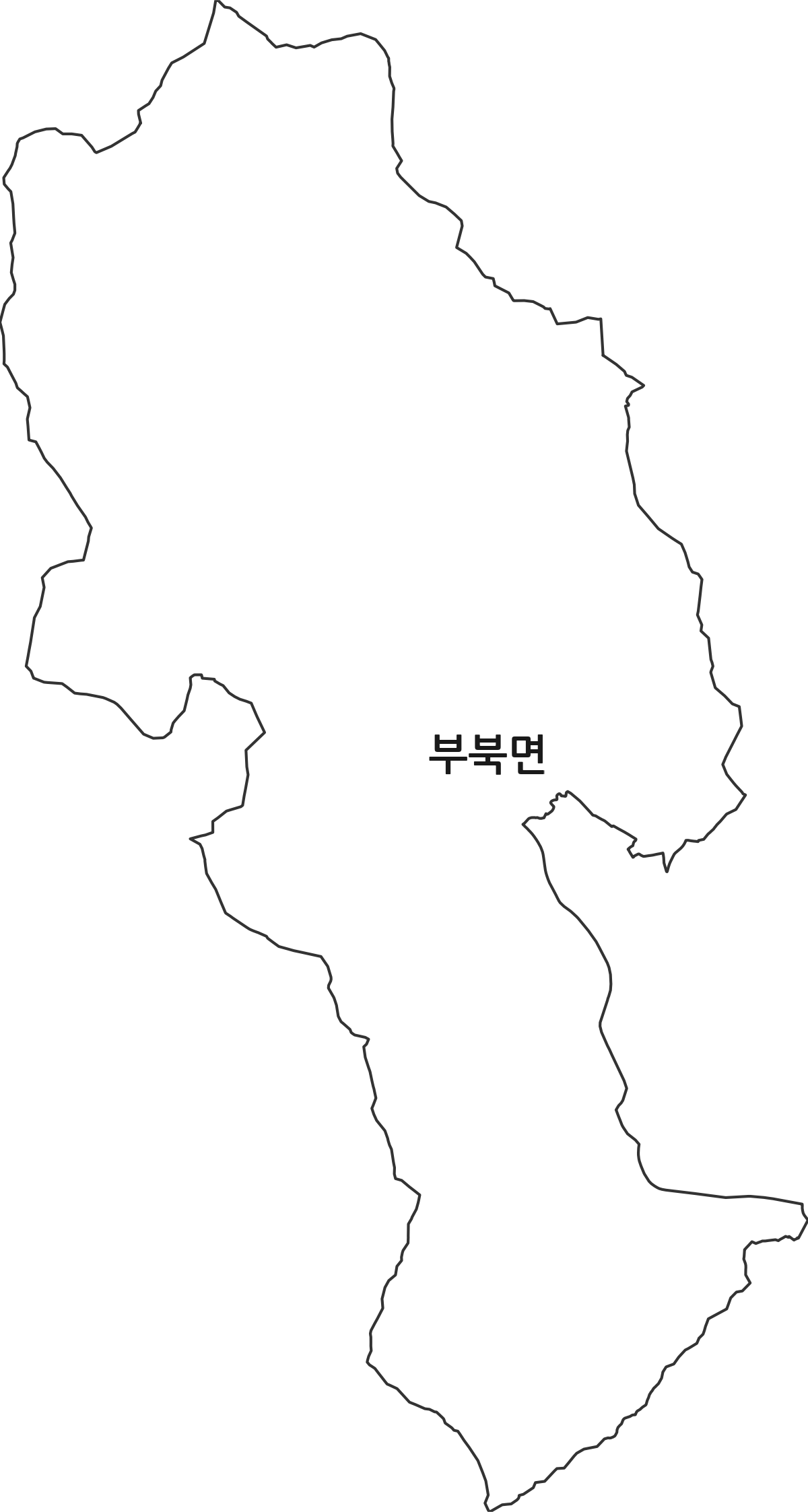 경상남도 밀양시 부북면 행정동 행정구역 경계 지도