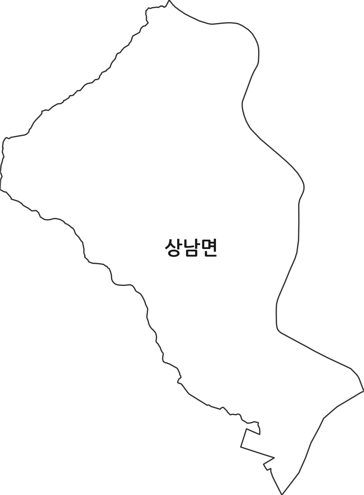 경상남도 밀양시 상남면 행정동 행정구역 경계 지도