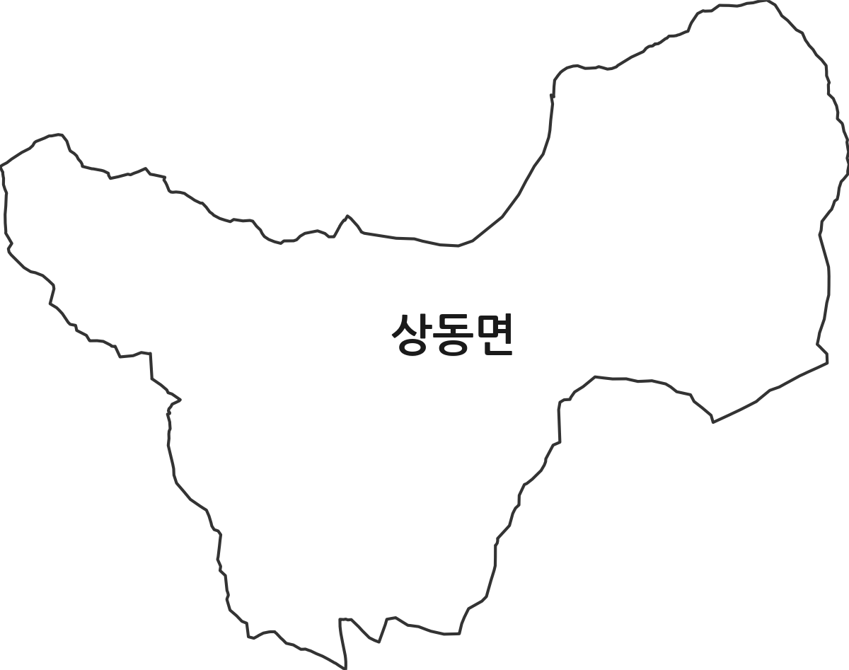 경상남도 밀양시 상동면 행정동 행정구역 경계 지도