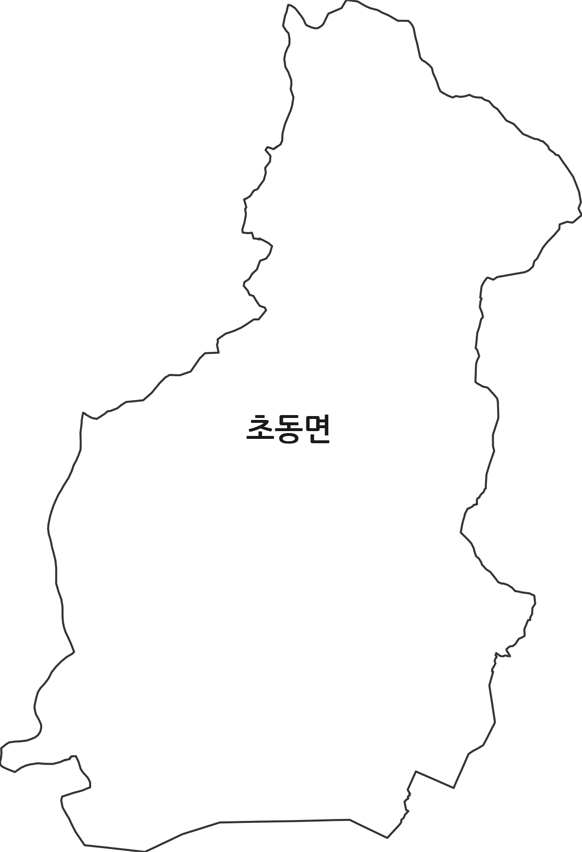 경상남도 밀양시 초동면 행정동 행정구역 경계 지도