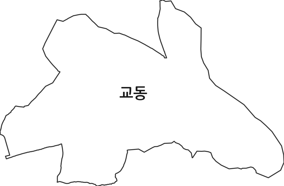 경상남도 밀양시 교동 법정동 행정구역 경계 지도
