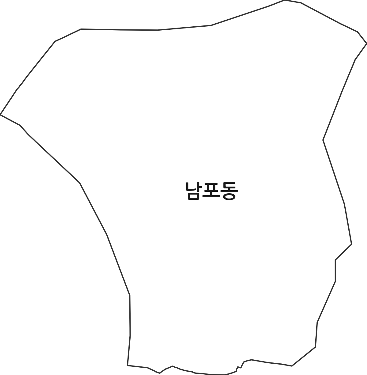 경상남도 밀양시 남포동 법정동 행정구역 경계 지도