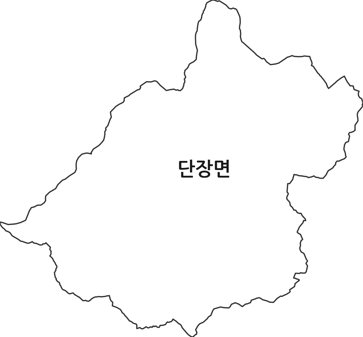 경상남도 밀양시 단장면 법정동 행정구역 경계 지도
