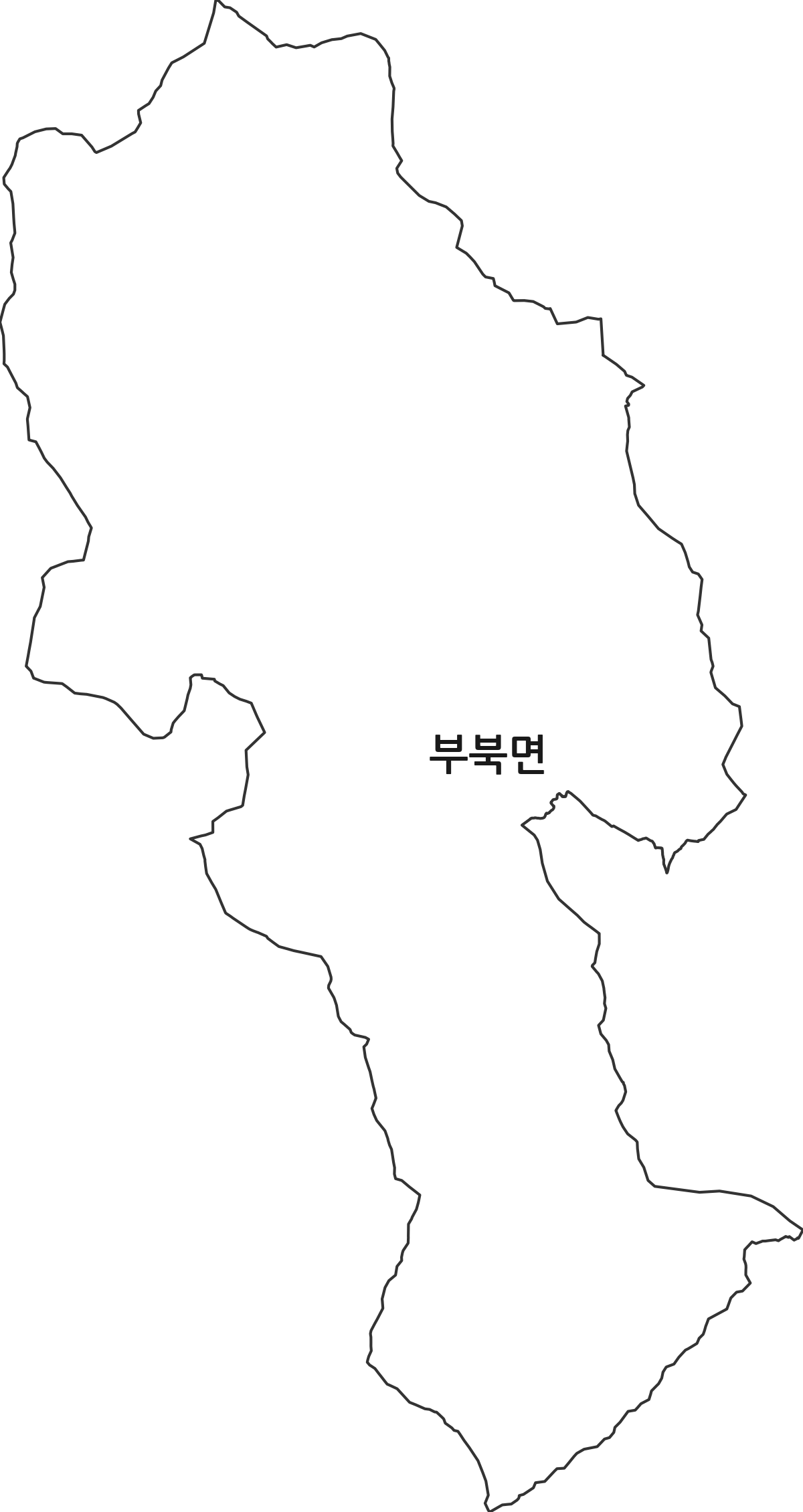 경상남도 밀양시 부북면 법정동 행정구역 경계 지도