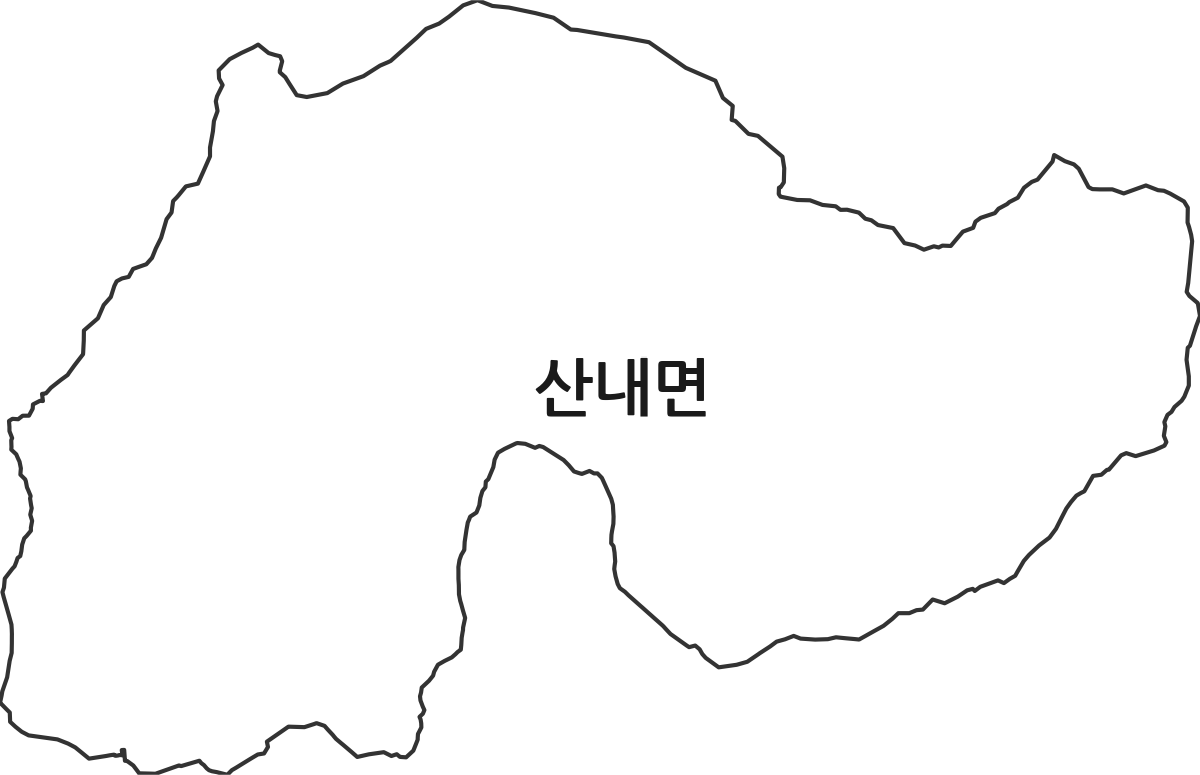 경상남도 밀양시 산내면 법정동 행정구역 경계 지도