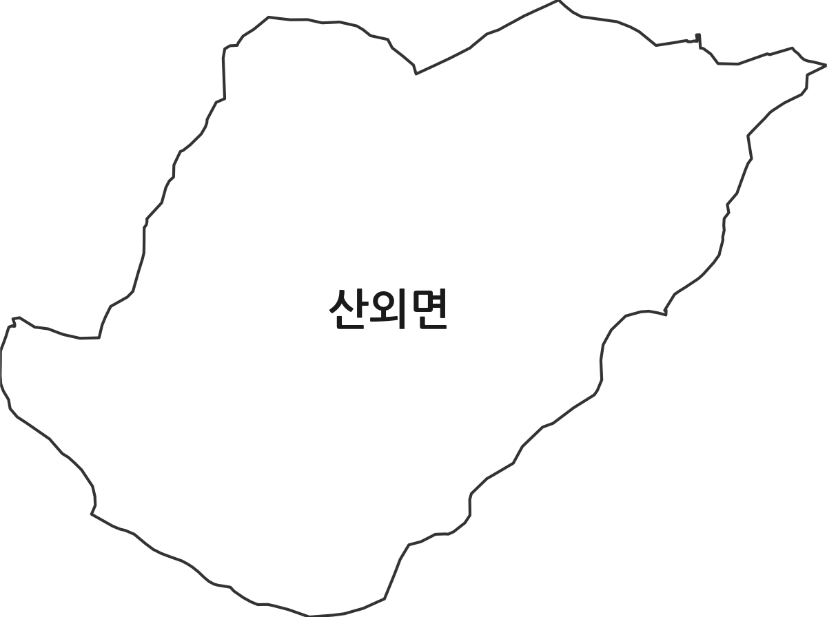 경상남도 밀양시 산외면 법정동 행정구역 경계 지도
