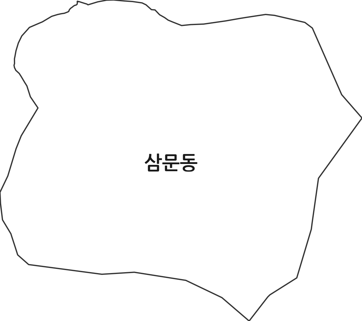 경상남도 밀양시 삼문동 법정동 행정구역 경계 지도
