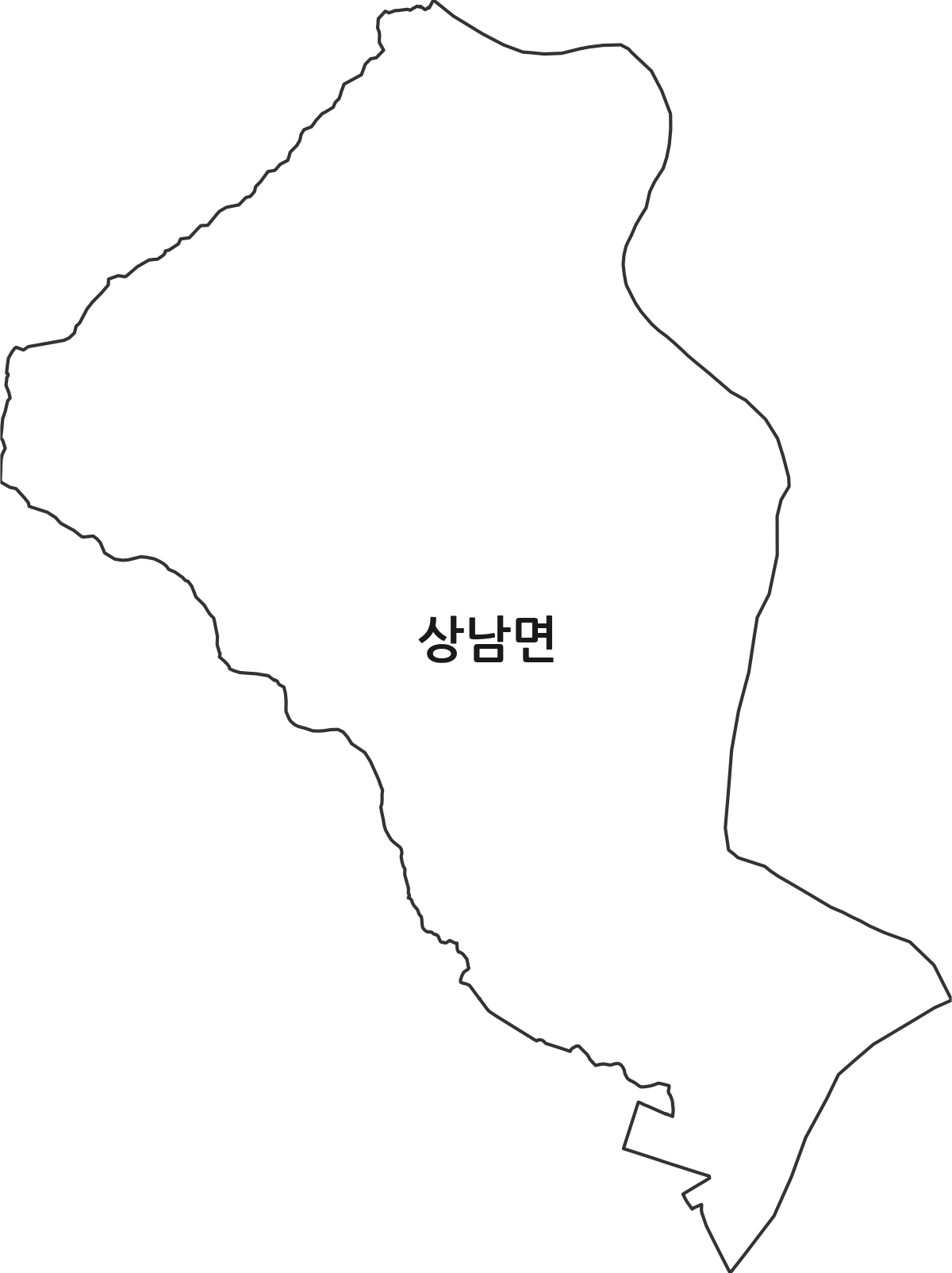 경상남도 밀양시 상남면 법정동 행정구역 경계 지도