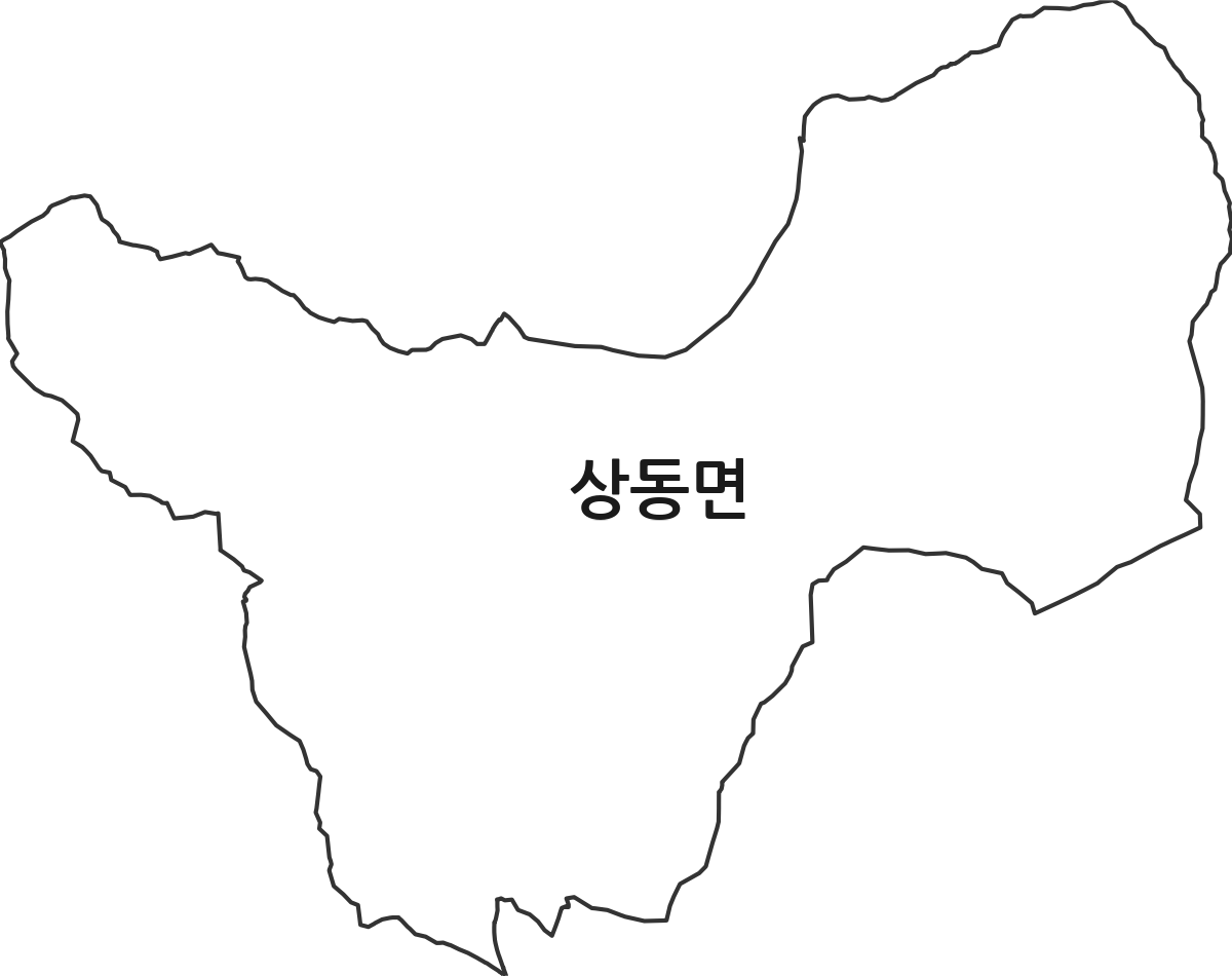 경상남도 밀양시 상동면 법정동 행정구역 경계 지도