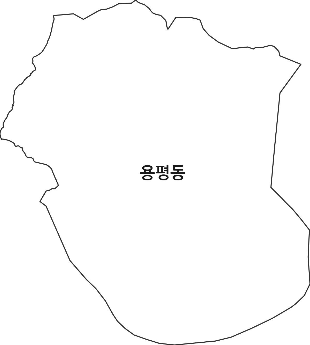 경상남도 밀양시 용평동 법정동 행정구역 경계 지도