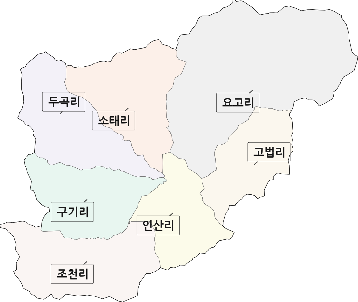 경상남도 밀양시 청도면 법정동 리 구분 행정구역 경계 지도