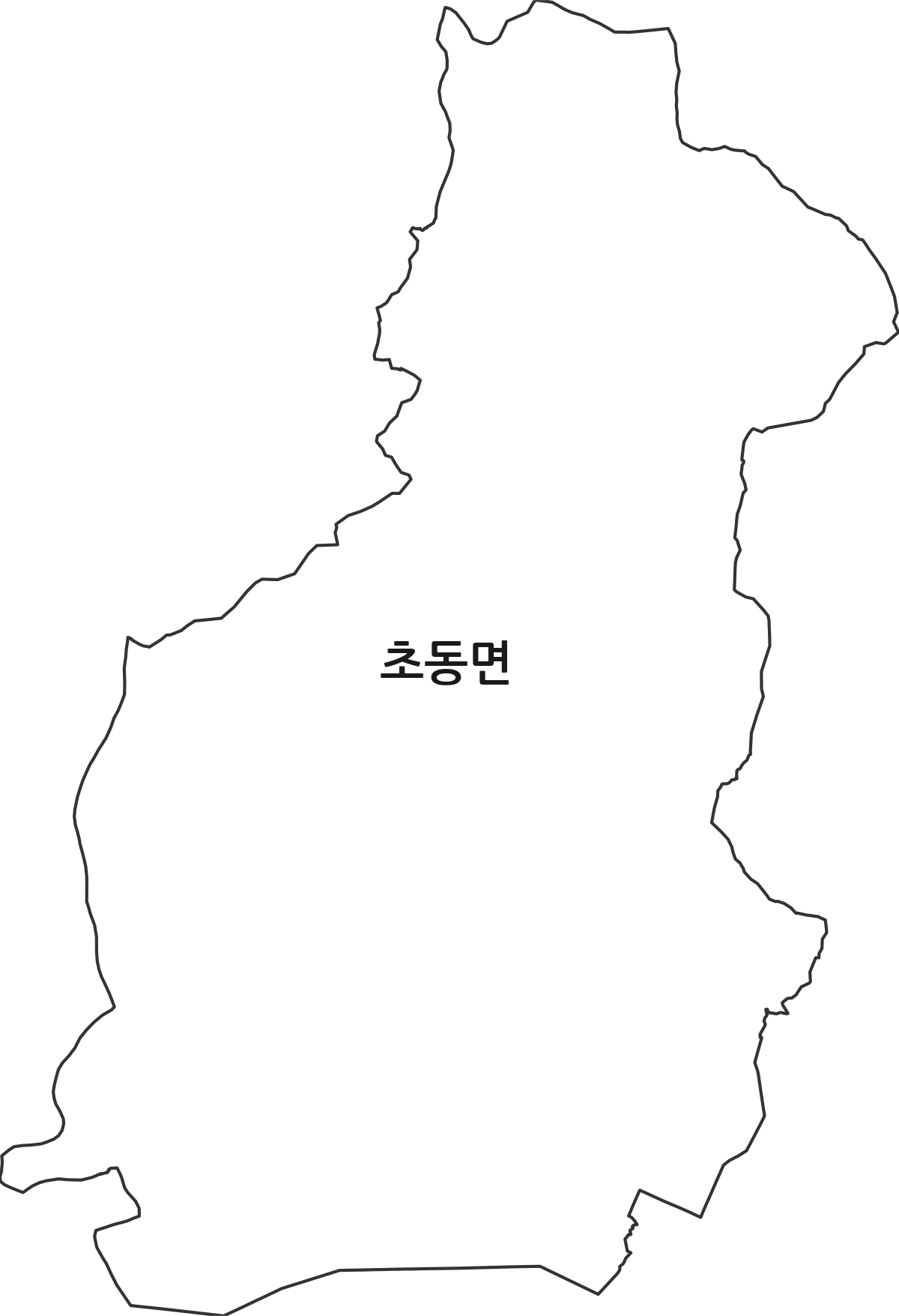 경상남도 밀양시 초동면 법정동 행정구역 경계 지도