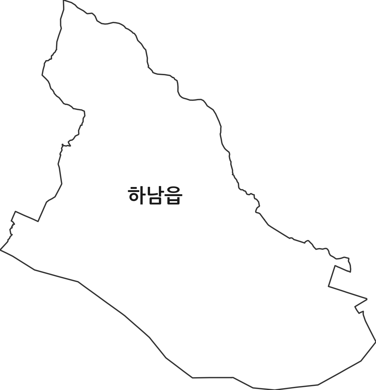 경상남도 밀양시 하남읍 법정동 행정구역 경계 지도