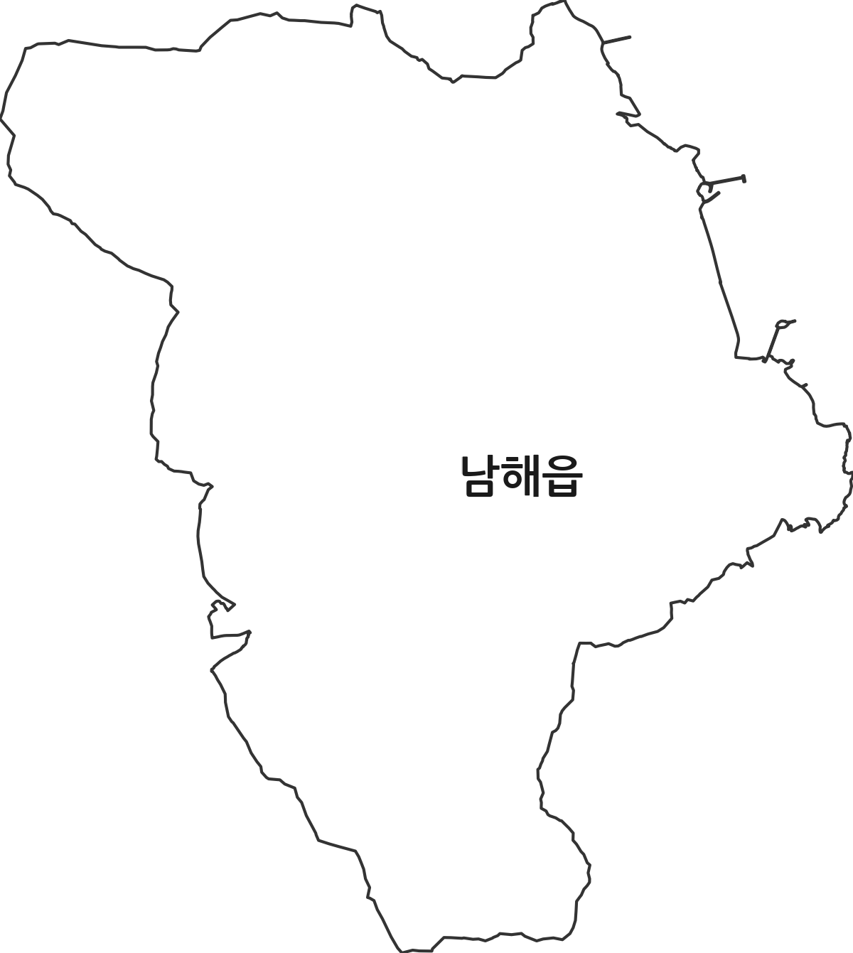 경상남도 남해군 남해읍 행정동 행정구역 경계 지도