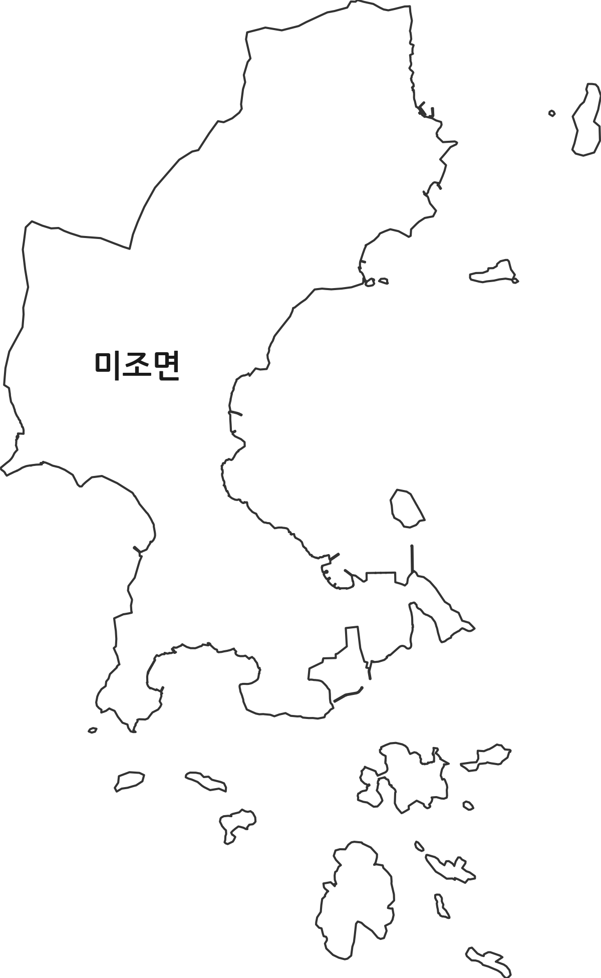 경상남도 남해군 미조면 행정동 행정구역 경계 지도