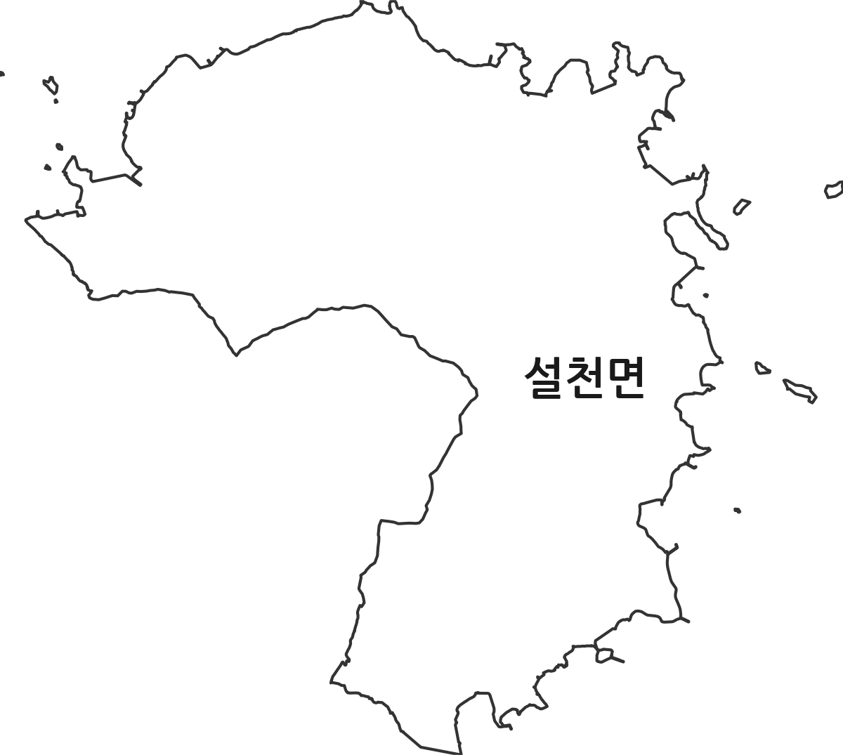 경상남도 남해군 설천면 행정동 행정구역 경계 지도