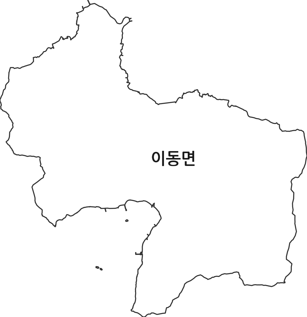 경상남도 남해군 이동면 행정동 행정구역 경계 지도