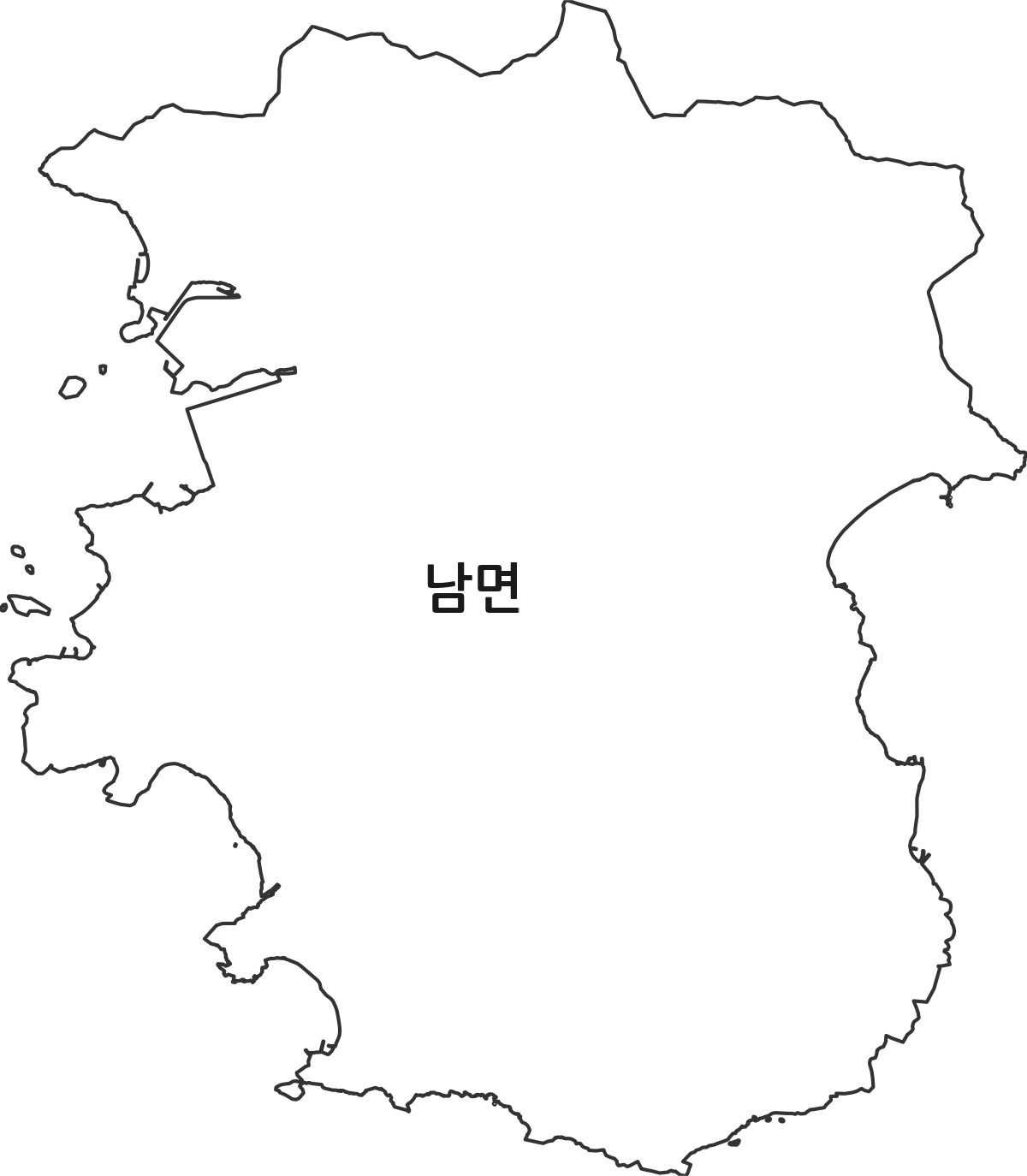 경상남도 남해군 남면 법정동 행정구역 경계 지도