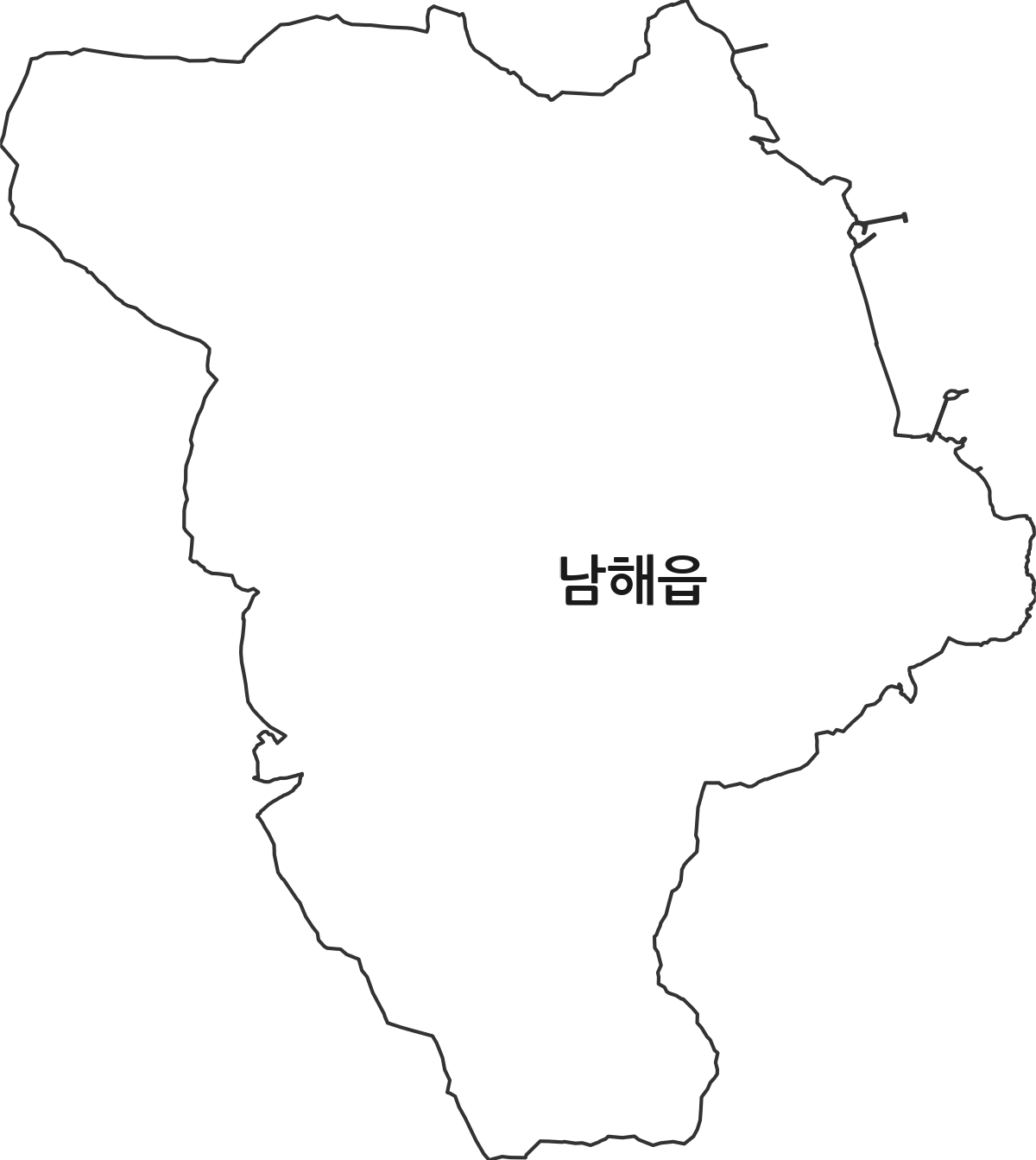 경상남도 남해군 남해읍 법정동 행정구역 경계 지도