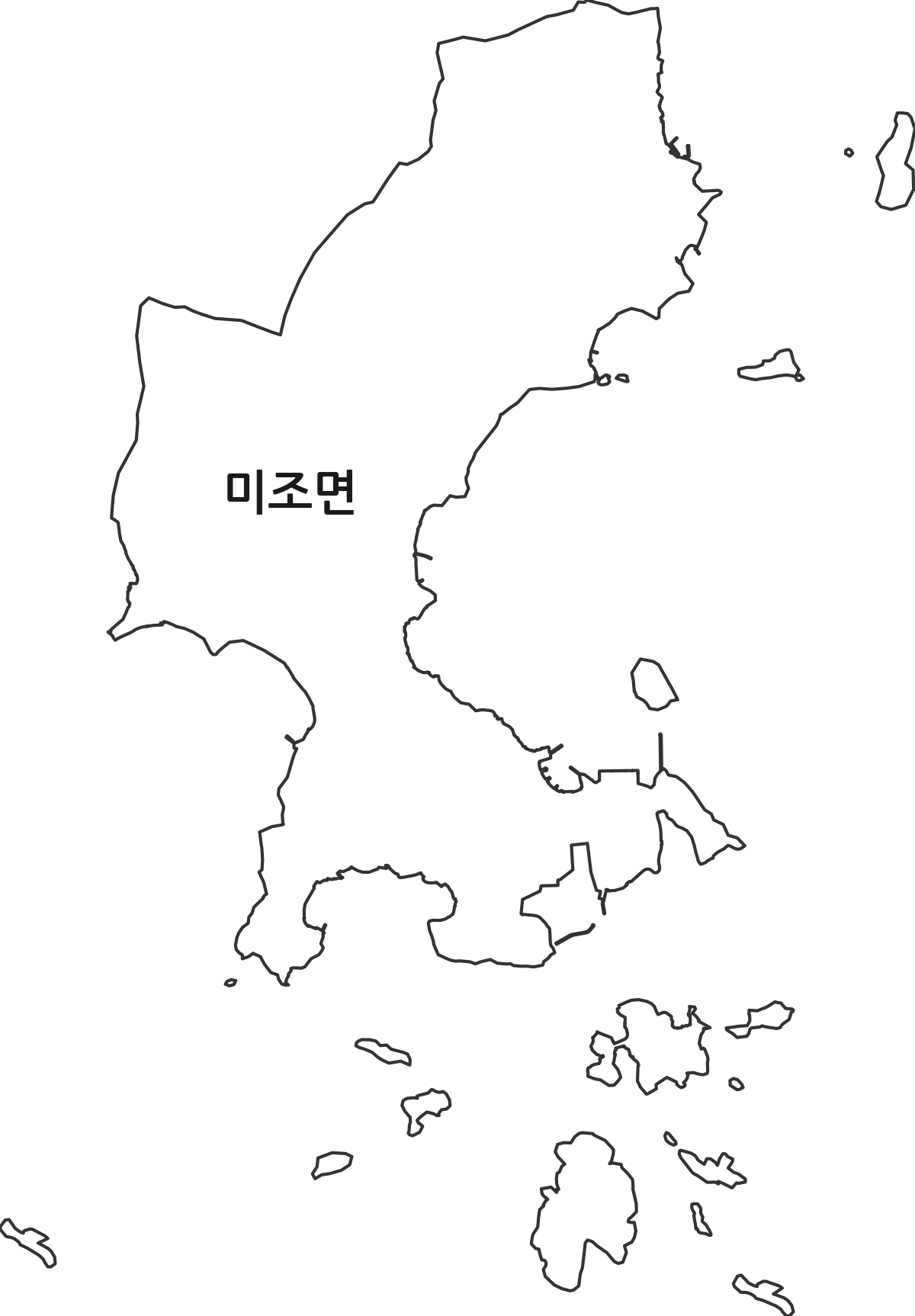 경상남도 남해군 미조면 법정동 행정구역 경계 지도