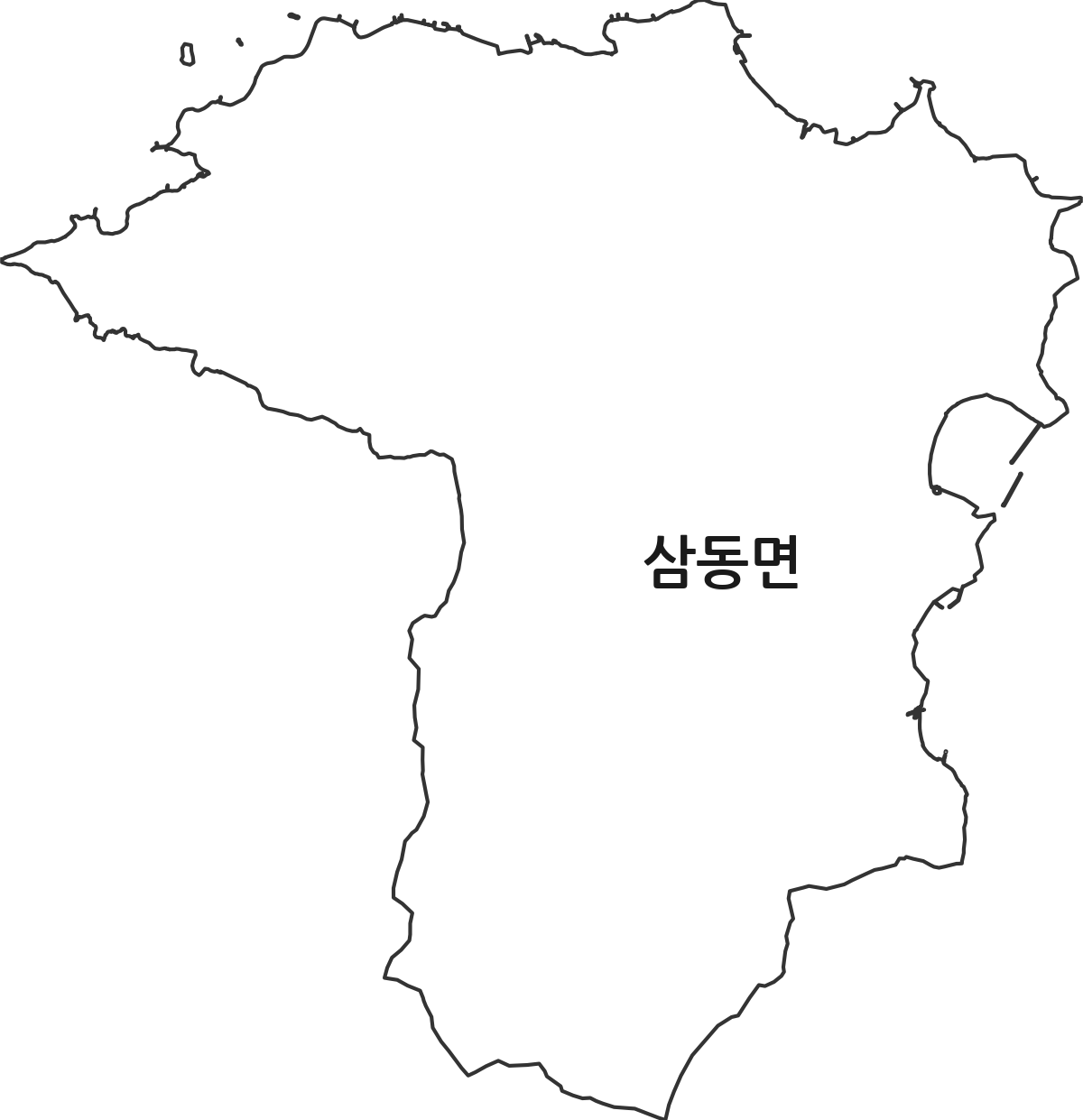 경상남도 남해군 삼동면 법정동 행정구역 경계 지도