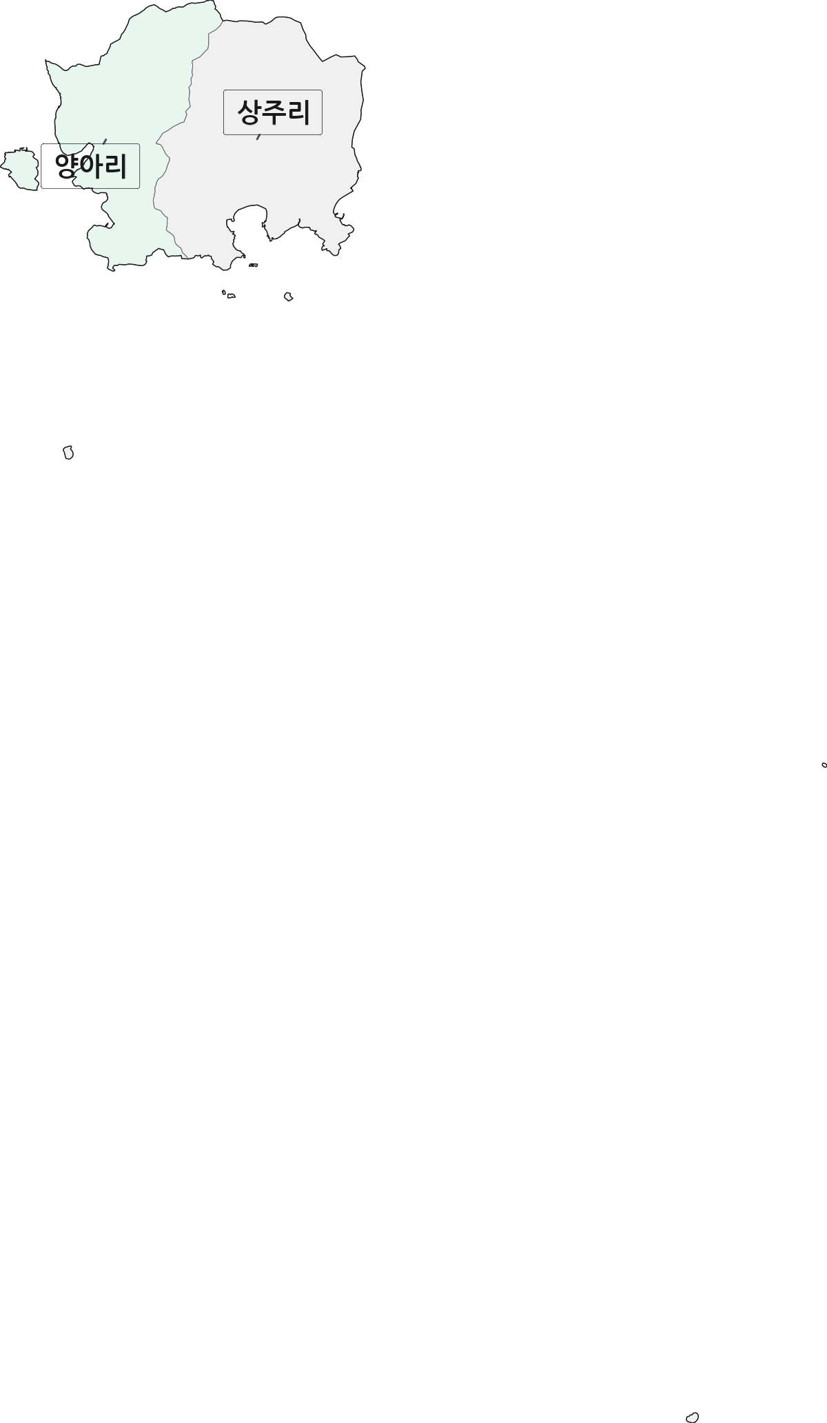 경상남도 남해군 상주면 법정동 리 구분 행정구역 경계 지도