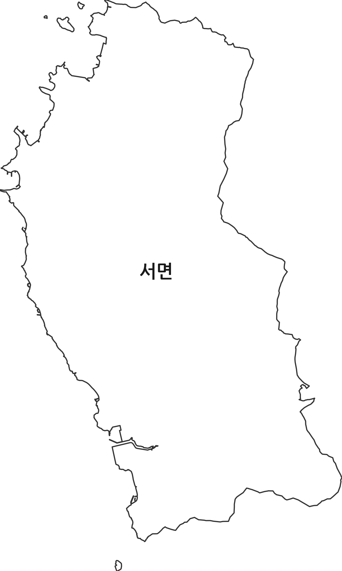 경상남도 남해군 서면 법정동 행정구역 경계 지도