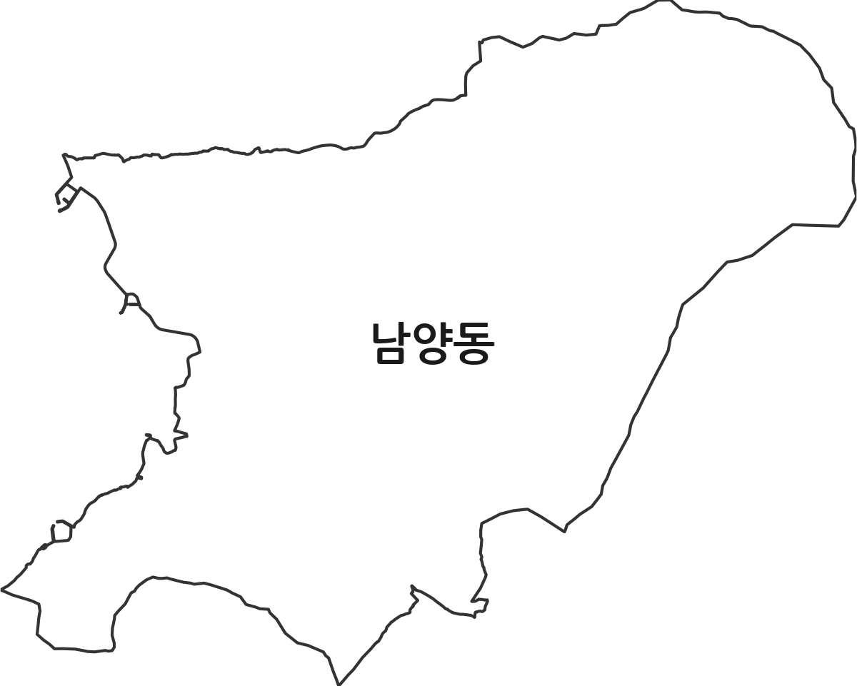 경상남도 사천시 남양동 행정동 행정구역 경계 지도