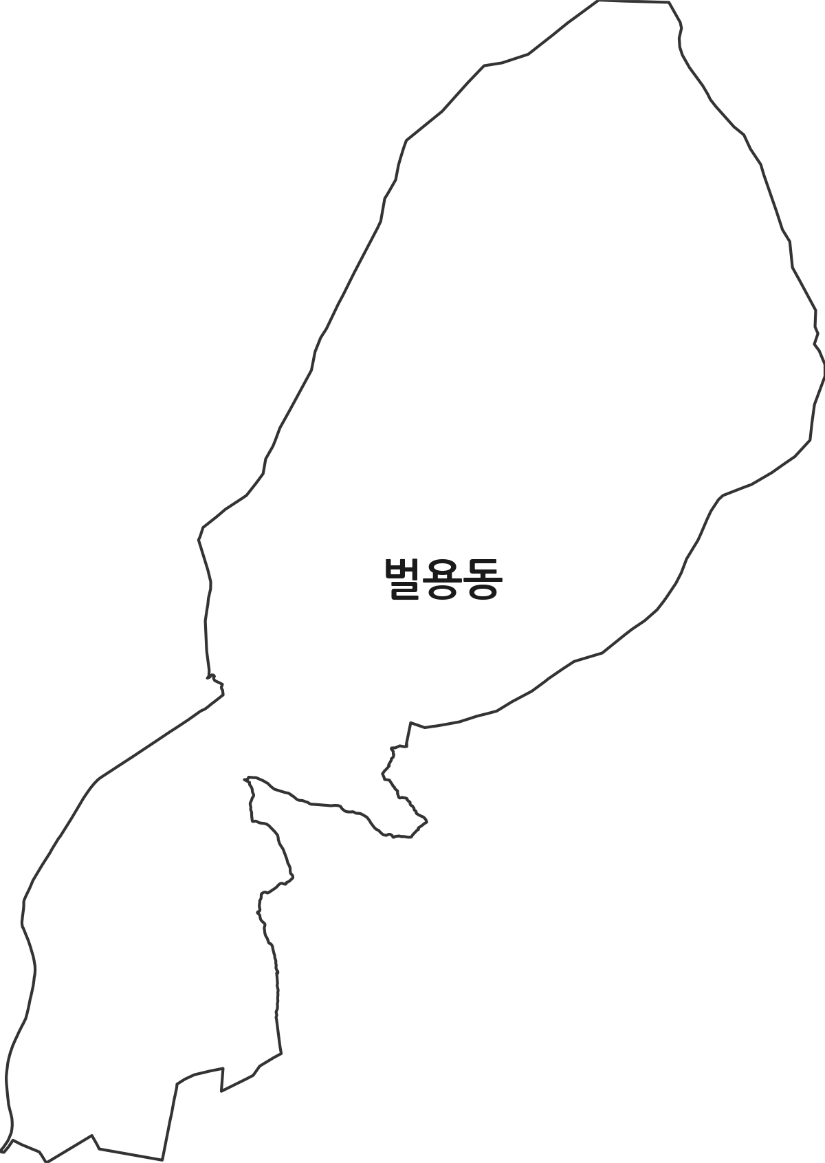 경상남도 사천시 벌용동 행정동 행정구역 경계 지도