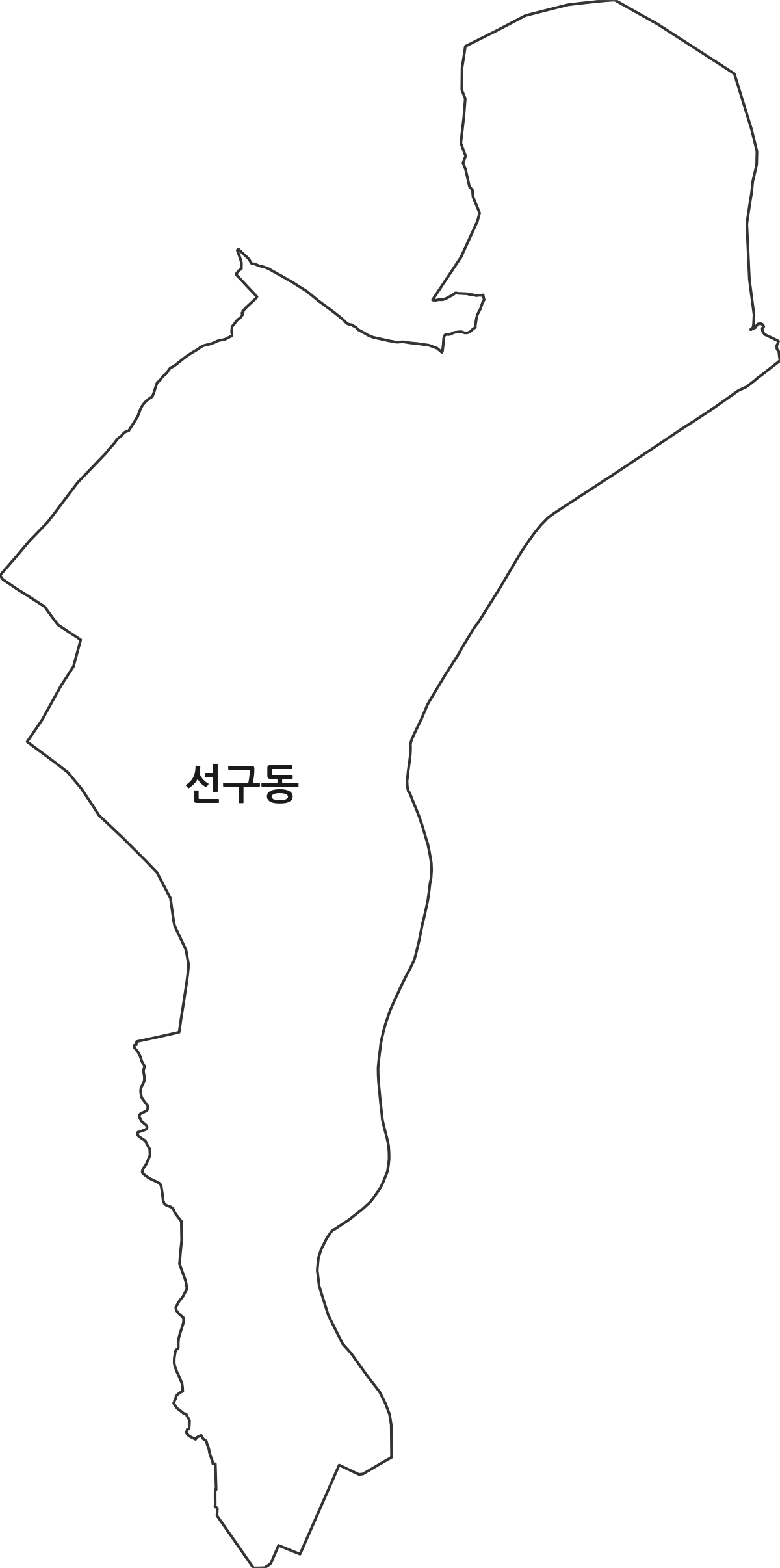경상남도 사천시 선구동 행정동 행정구역 경계 지도