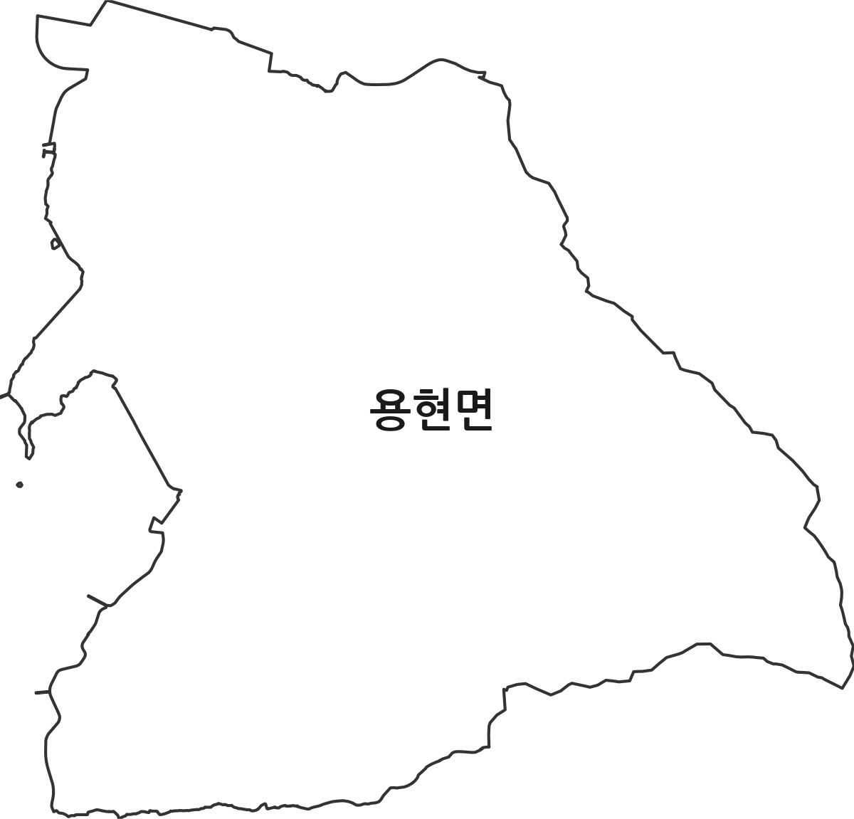경상남도 사천시 용현면 행정동 행정구역 경계 지도