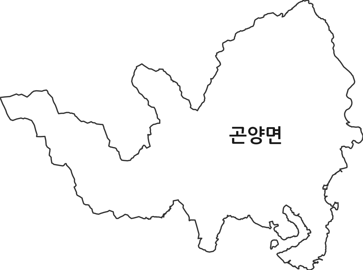 경상남도 사천시 곤양면 법정동 행정구역 경계 지도