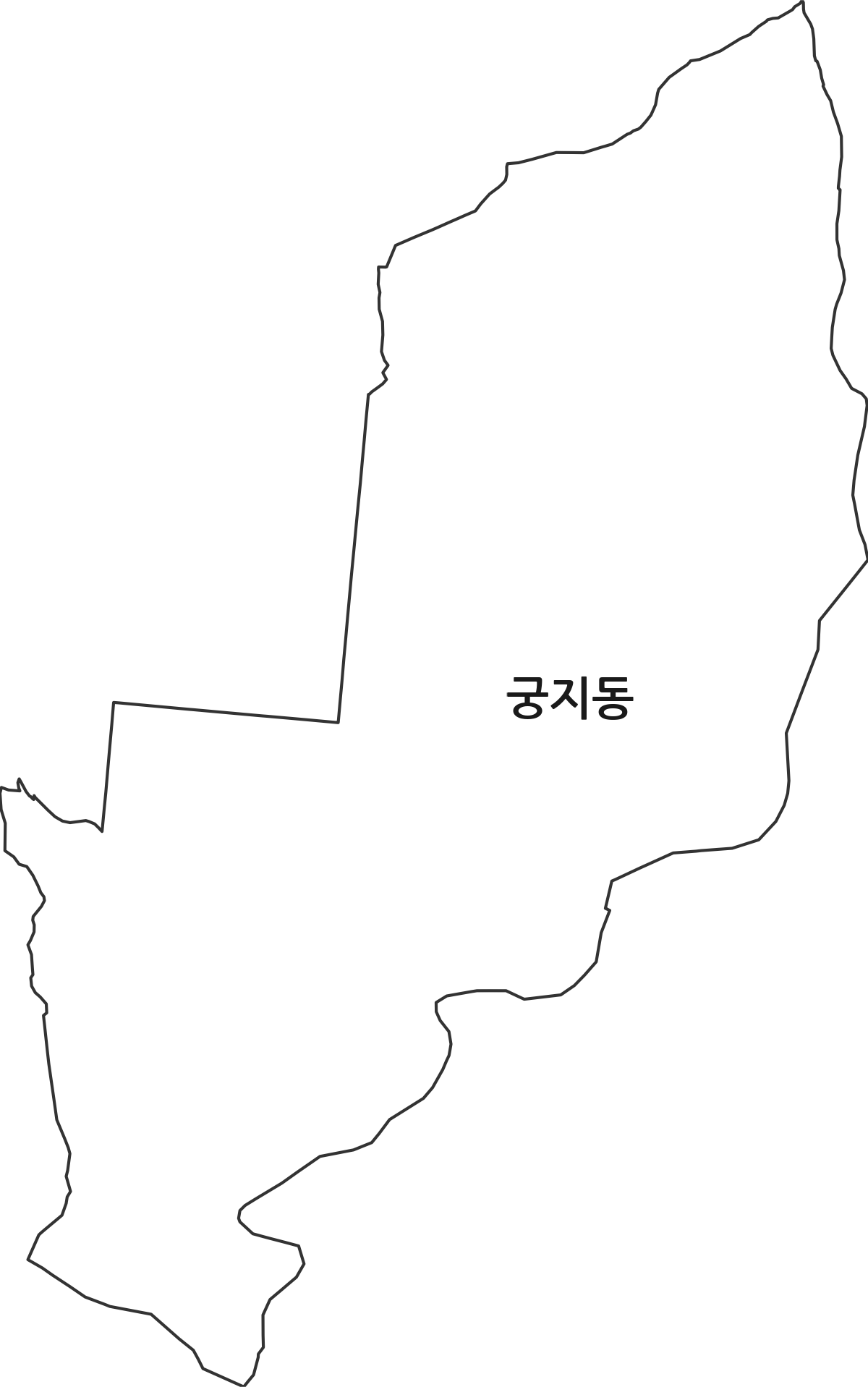 경상남도 사천시 궁지동 법정동 행정구역 경계 지도
