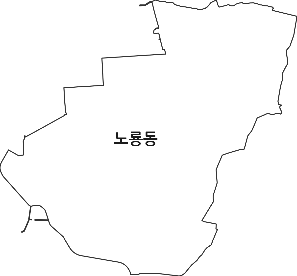 경상남도 사천시 노룡동 법정동 행정구역 경계 지도