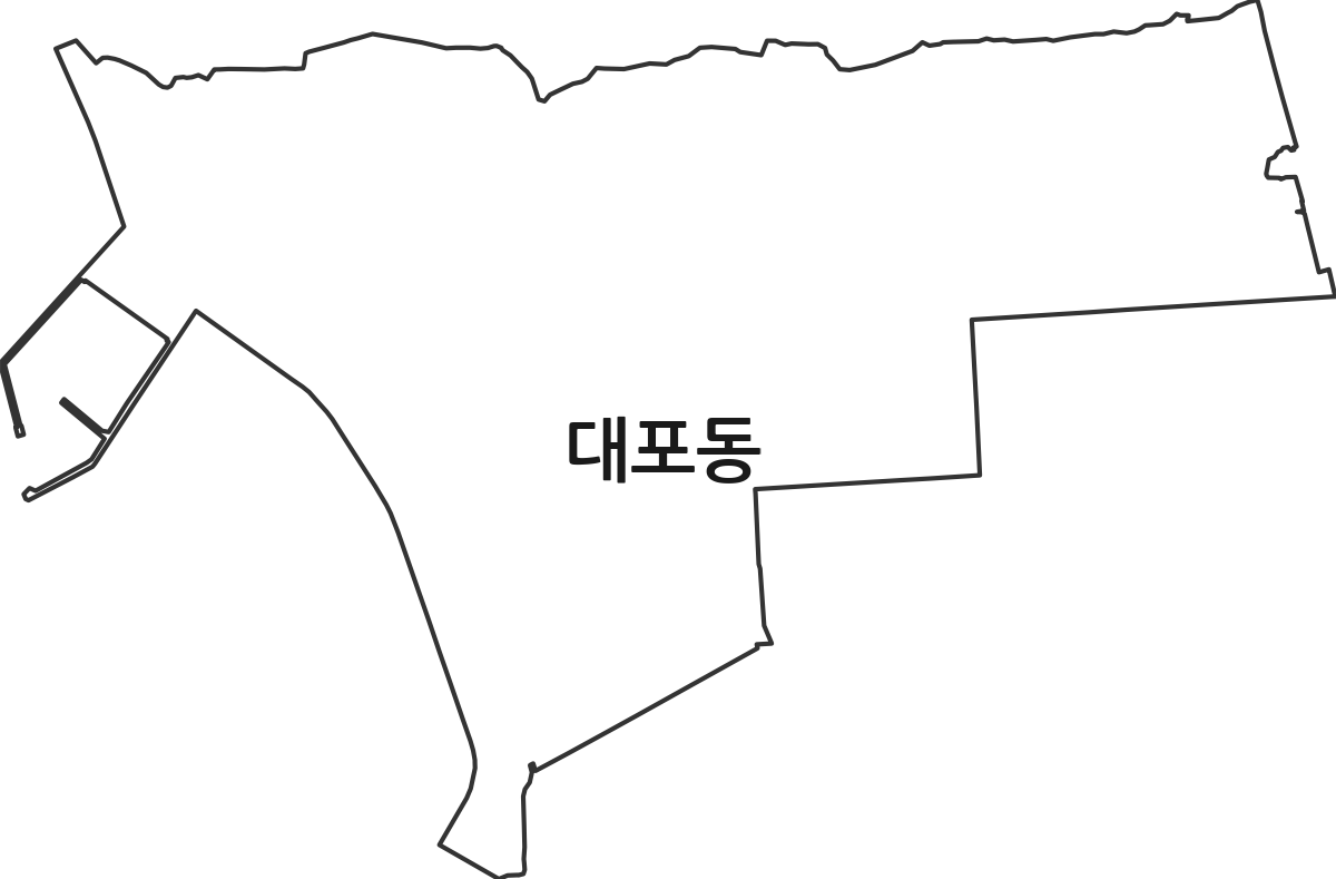 경상남도 사천시 대포동 법정동 행정구역 경계 지도