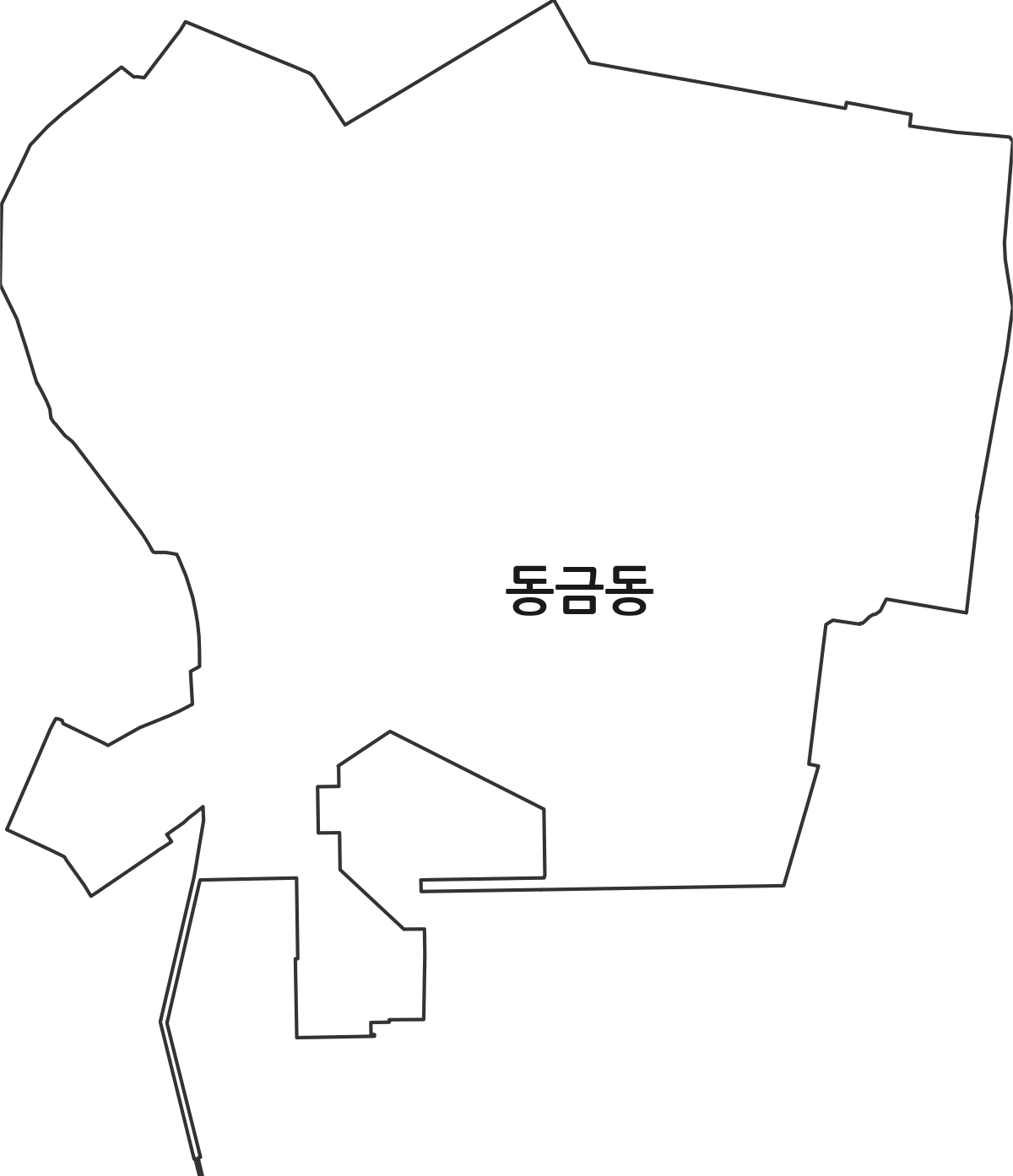 경상남도 사천시 동금동 법정동 행정구역 경계 지도