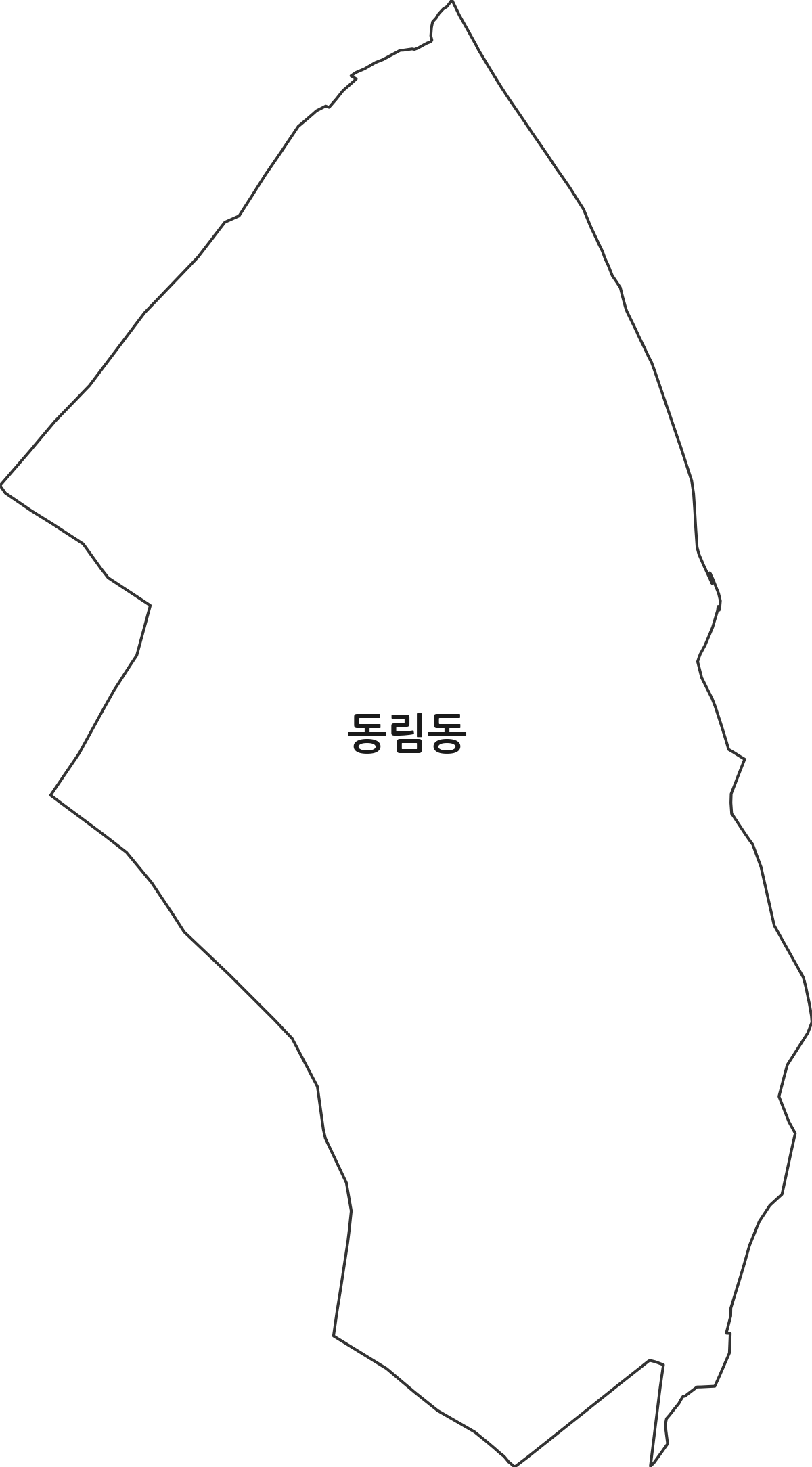 경상남도 사천시 동림동 법정동 행정구역 경계 지도