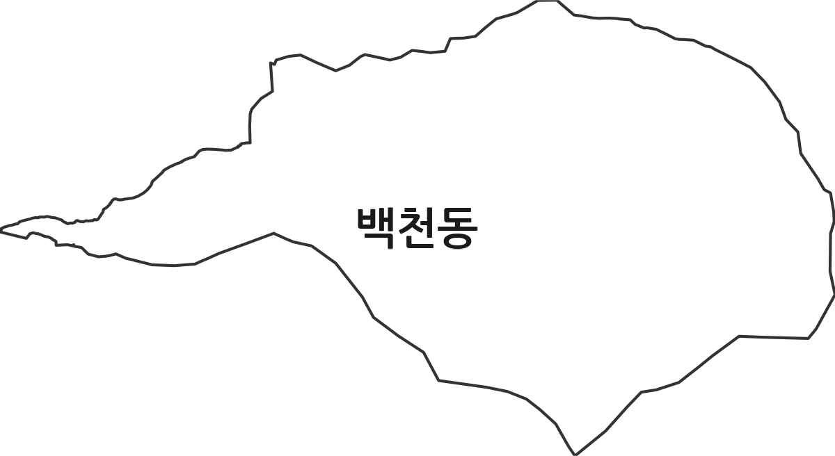 경상남도 사천시 백천동 법정동 행정구역 경계 지도