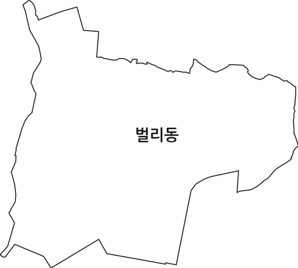 경상남도 사천시 벌리동 법정동 행정구역 경계 지도