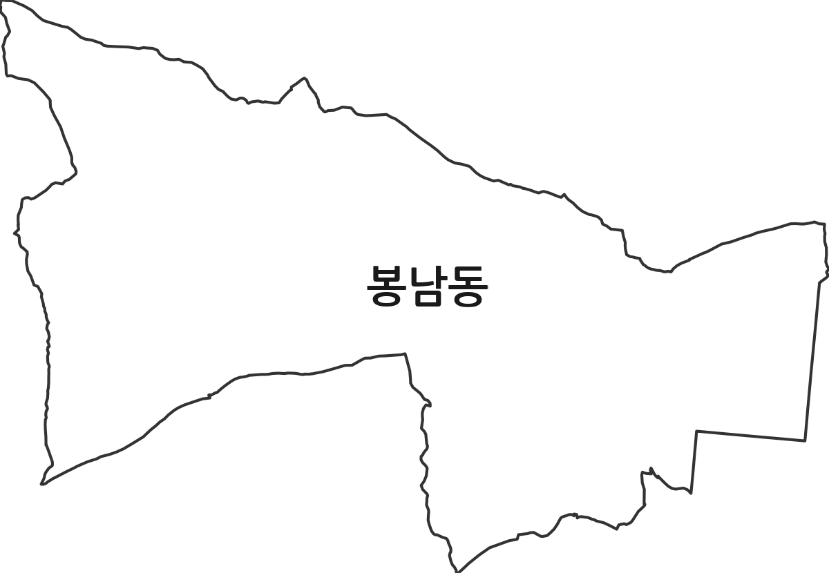 경상남도 사천시 봉남동 법정동 행정구역 경계 지도