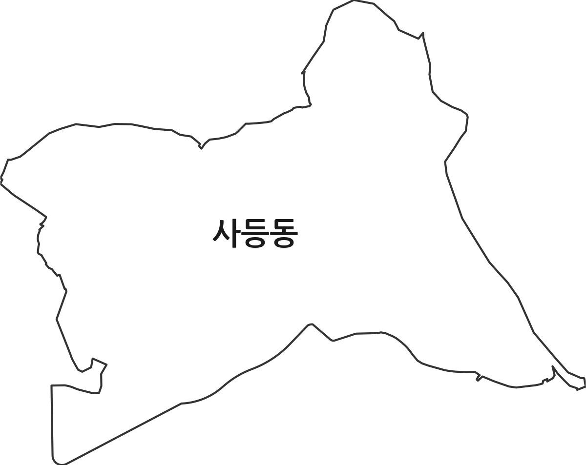 경상남도 사천시 사등동 법정동 행정구역 경계 지도