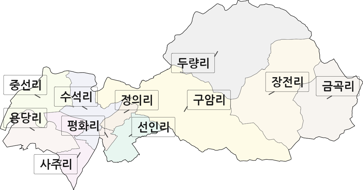 경상남도 사천시 사천읍 법정동 리 구분 행정구역 경계 지도