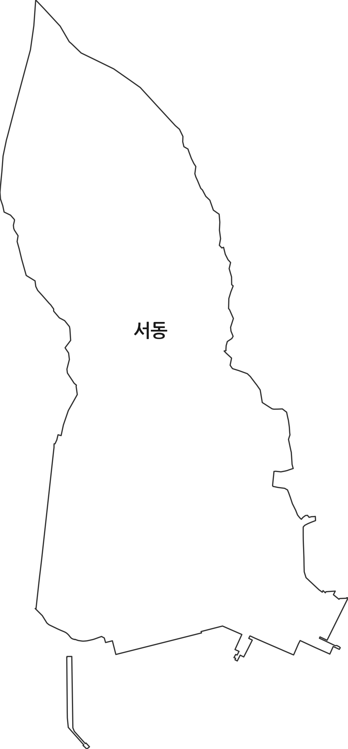 경상남도 사천시 서동 법정동 행정구역 경계 지도