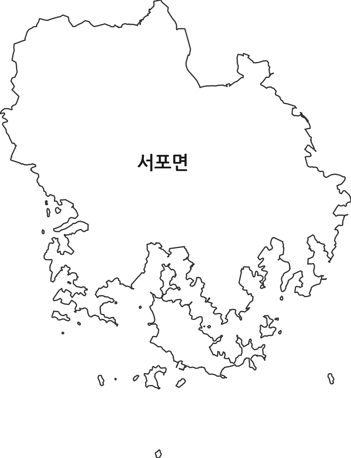 경상남도 사천시 서포면 법정동 행정구역 경계 지도