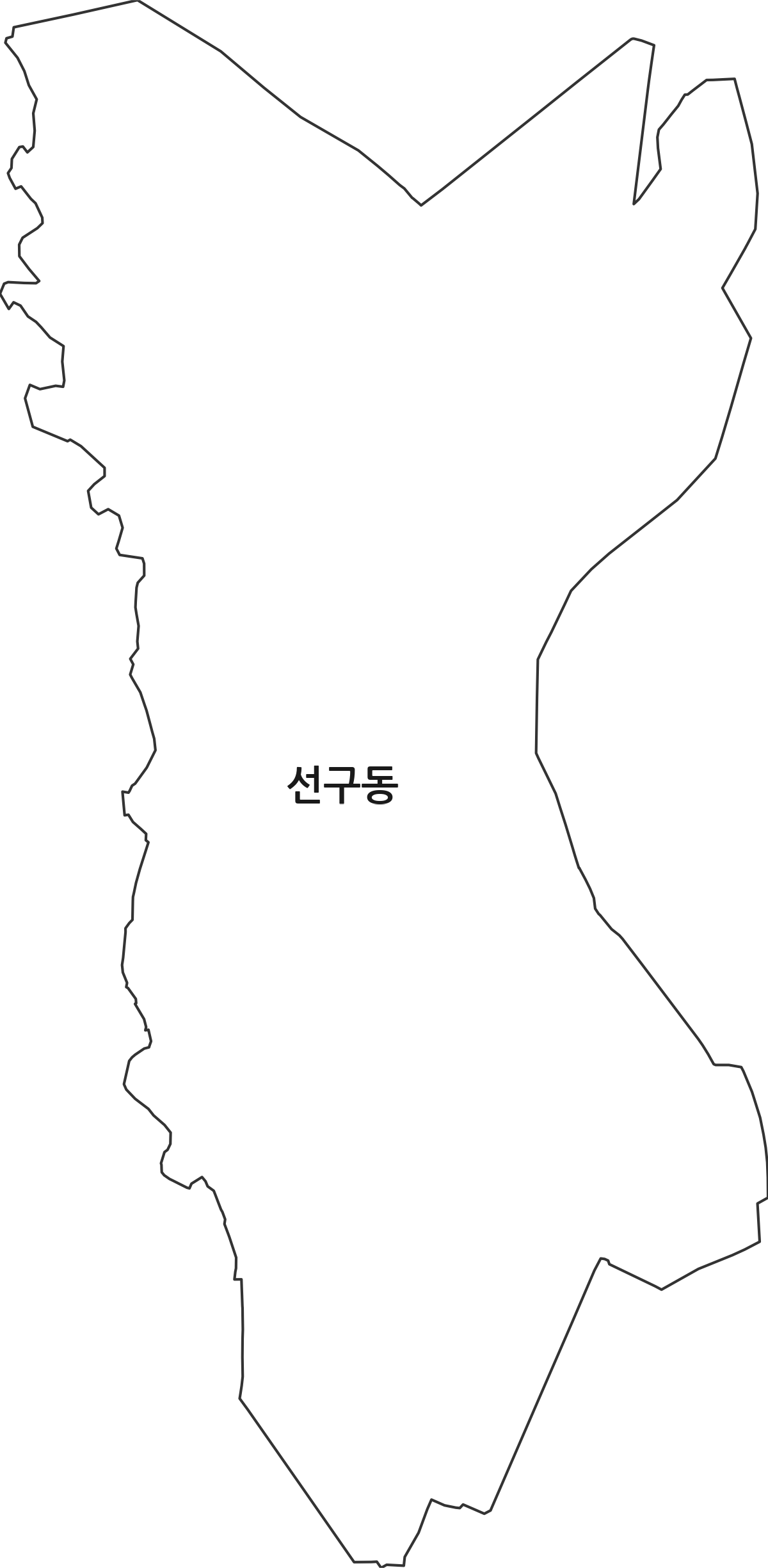 경상남도 사천시 선구동 법정동 행정구역 경계 지도